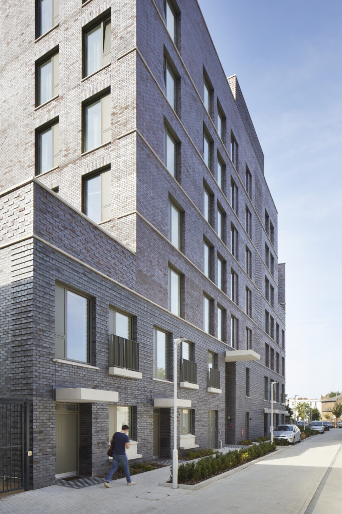 The view of the new apartment block from the street